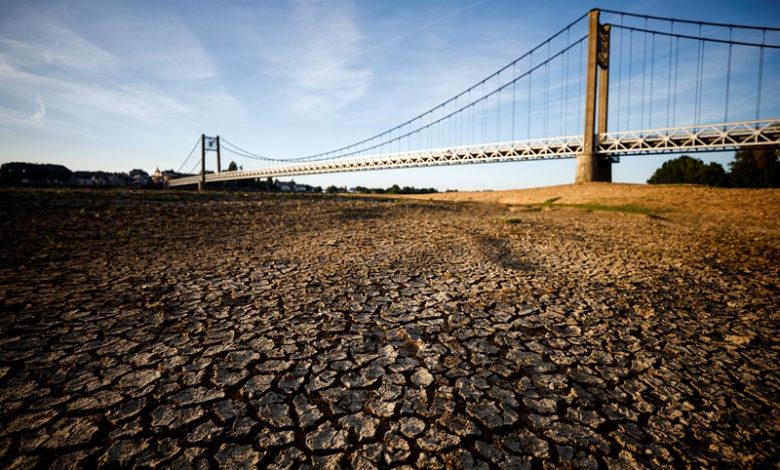 file photo: cracked and dry earth is seen in the wide riverbed of the loire river in ancenis saint gereon