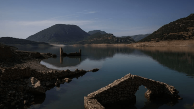 greeces mornos reservoir used to submerge kallio but things have changed due to drought