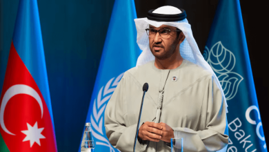 cop28 president sultan al jaber stresses the need for action as cop29 baku begins