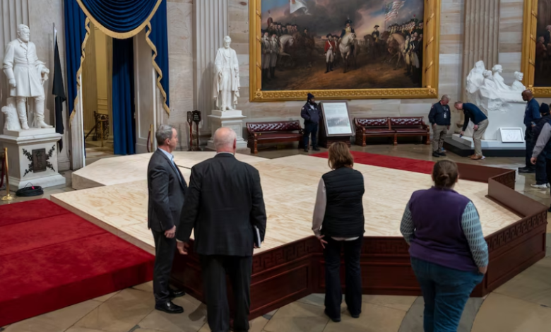 US President-elect Donald Trump's inauguration ceremony shifted indoors?