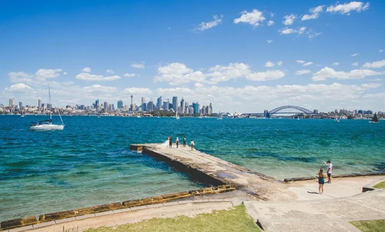 Sydney Temperature Sydney skyline with water and pier