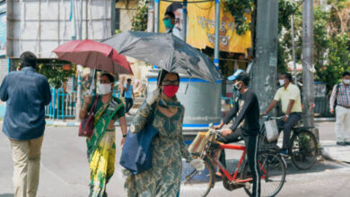 people using umbrellas for heatw people using umbrellas for heatw