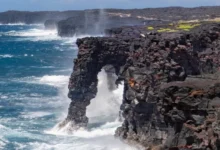 Hawaiis Ancient Holei Sea Arch Collapses Into the Pacific After Months of Battering Storms Hōlei Sea Arch Collapse